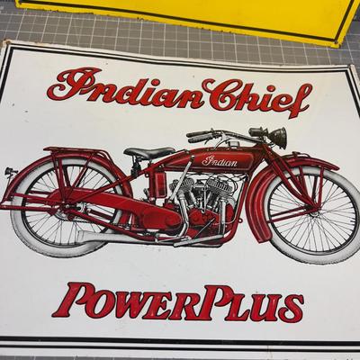 Indian Chief and Harley Davidson METAL Signs 