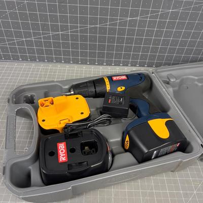 RYOBI 12 Volt Cordless Drill with Hard Case, Battery and Changer