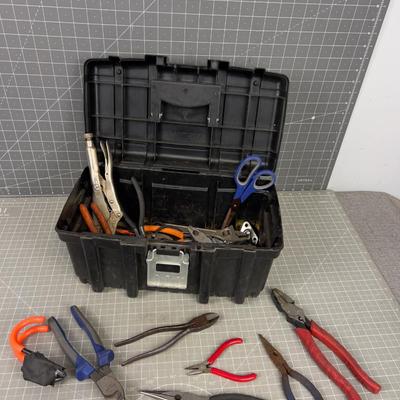 Bin Full of Tools and Pliers 