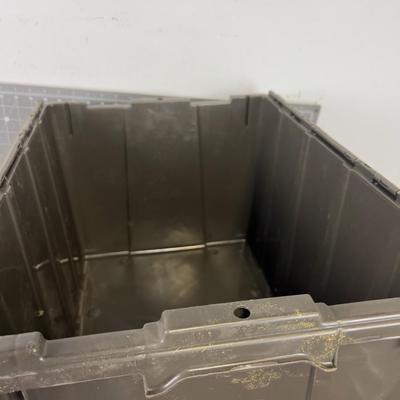 (3) 12 Gallon Heavy Duty Flip Lid Totes