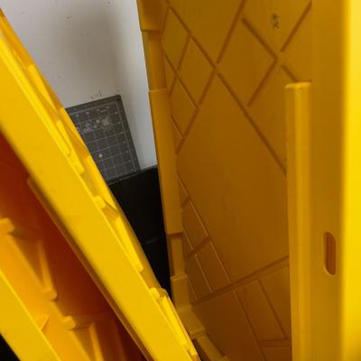 (4) 27 Gallon Black & Yellow Totes