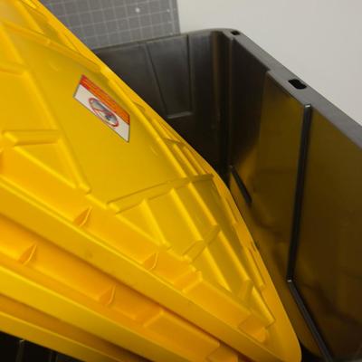 (4) 27 Gallon Black & Yellow Totes