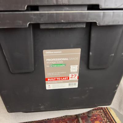 (4) 27 Gallon Black & Yellow Totes