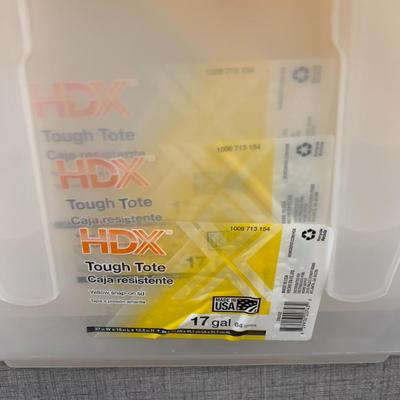 3 CLEAR Tough Totes 17 Gallons 