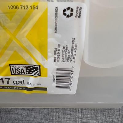 3 CLEAR Tough Totes 17 Gallons 