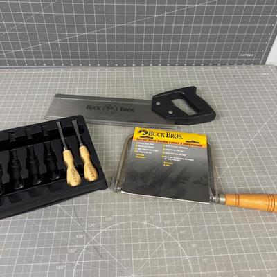 A few Buck Brothers; Carving Knife and Saws