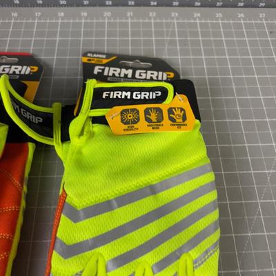 2 pair of Firm Grip Safety Gloves, NEW  