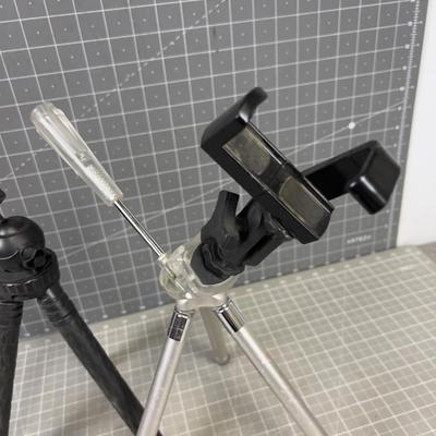 2 Tripods for Cell Phone or Camera, Adjustable Height