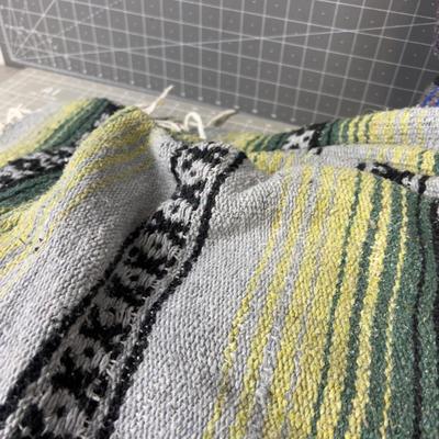 2 Cotton SERAPES: Blue & Green 