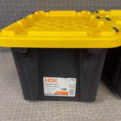 (2) 7 Gallon  Tough Totes. 