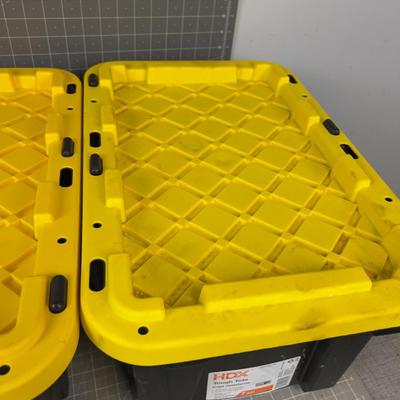 (2) 7 Gallon  Tough Totes. 