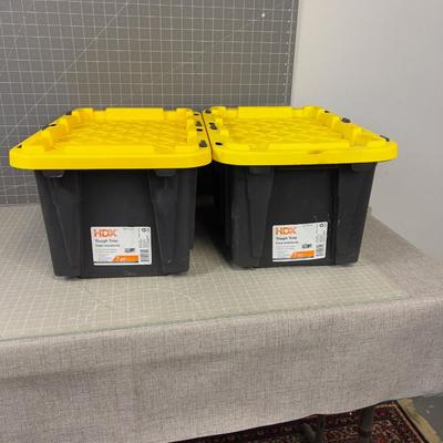 (2) 7 Gallon  Tough Totes. 