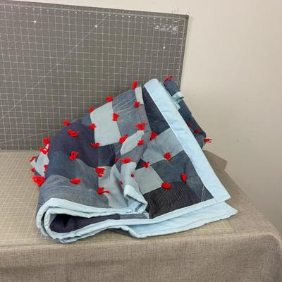 Denim Patch Work Quilt HAND MADE 