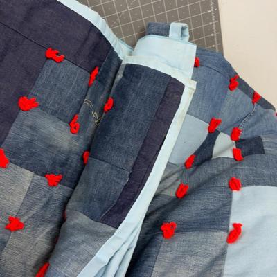 Denim Patch Work Quilt HAND MADE 