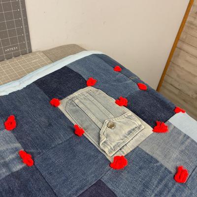 Denim Patch Work Quilt HAND MADE 