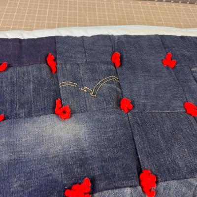 Denim Patch Work Quilt HAND MADE 
