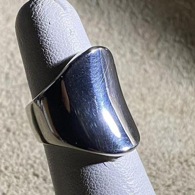 modernist Italian Designer ITAOR STERLING RING SIZE 6