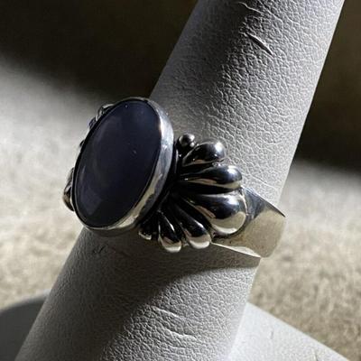 vintage CAROLYN POLLACK RELIOS STERLING & BLUE LACE AGATE RING SIZE 9
