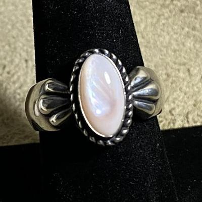 RELIOS CAROLYN POLLACK DESGN STERLING & MOP RING SIZE 8.75