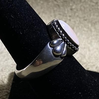 RELIOS CAROLYN POLLACK DESGN STERLING & MOP RING SIZE 8.75