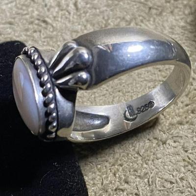 RELIOS CAROLYN POLLACK DESGN STERLING & MOP RING SIZE 8.75