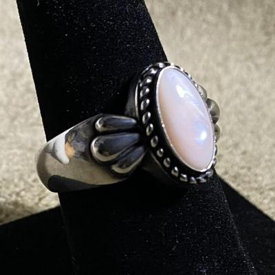 RELIOS CAROLYN POLLACK DESGN STERLING & MOP RING SIZE 8.75