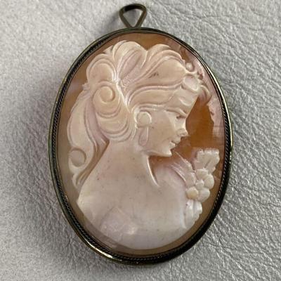 vintage victorian style CAMEO BROOCH PENDANT