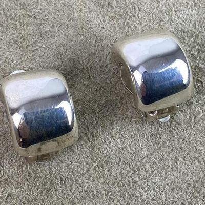 modernist MWS STERLING CLIP EARRINGS