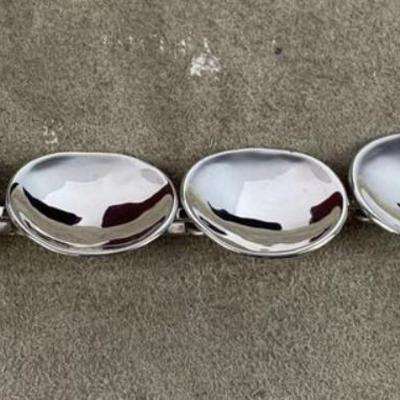 modernist RLM STUDIO STERLING SILVER DISC TOGGLE BRACELET