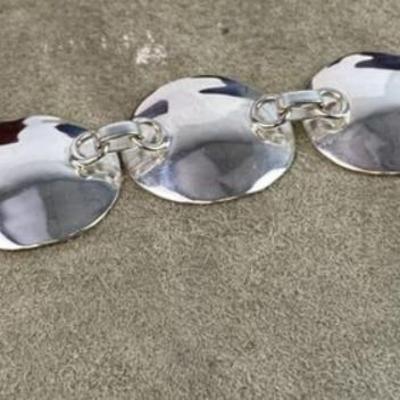modernist RLM STUDIO STERLING SILVER DISC TOGGLE BRACELET