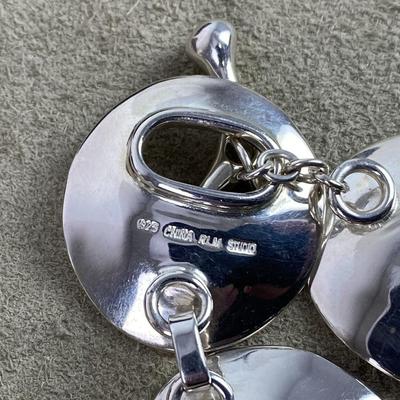 modernist RLM STUDIO STERLING SILVER DISC TOGGLE BRACELET