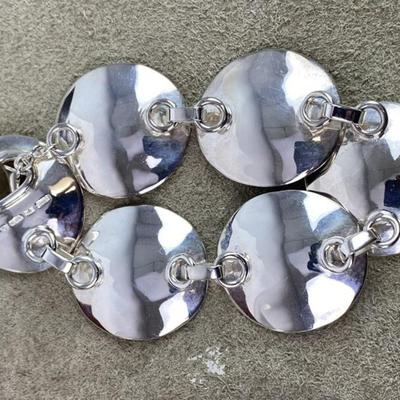 modernist RLM STUDIO STERLING SILVER DISC TOGGLE BRACELET
