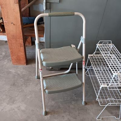 STEP STOOL BY WERNER, OSCILLATING FAN, CUPBOARD LIFTS, FOOT BATH AND ORGANIZER