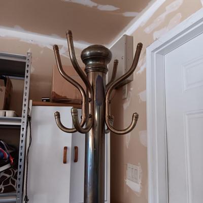VINTAGE 6 FOOT BRASS COAT RACK