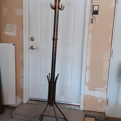 VINTAGE 6 FOOT BRASS COAT RACK