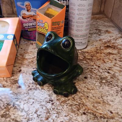 PAPER TOWEL HOLDER, SPONGES AND HOLDERS PLUS CLEANING CHEMICALS