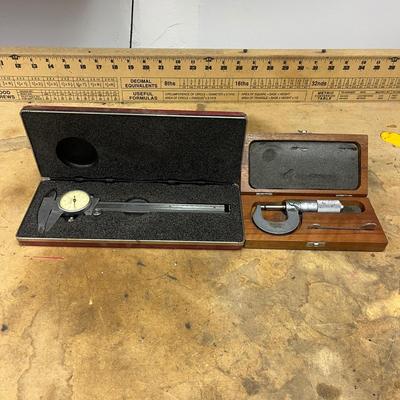 Starrett Dial Caliper & Mitutoyo Micrometer (B1-MG)
