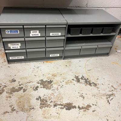 Two Vertical Storage Cabinets With Contents (B1-MG)