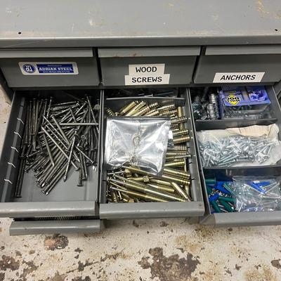 Two Vertical Storage Cabinets With Contents (B1-MG)