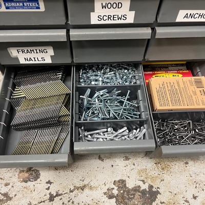 Two Vertical Storage Cabinets With Contents (B1-MG)