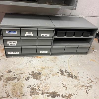 Two Vertical Storage Cabinets With Contents (B1-MG)