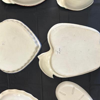 Collection of Blue & Red Ceramic Serving Dishes