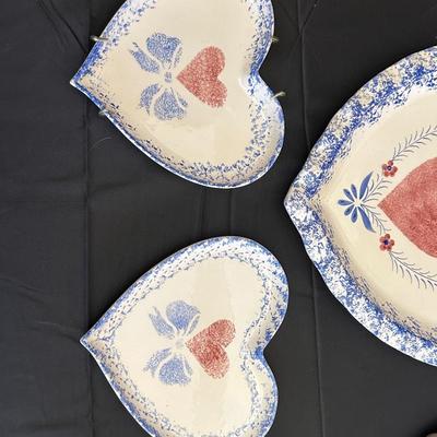 Collection of Blue & Red Ceramic Serving Dishes