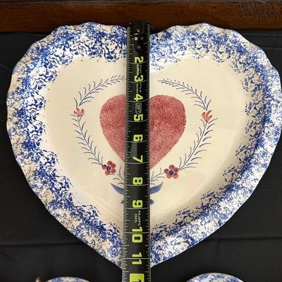 Collection of Blue & Red Ceramic Serving Dishes