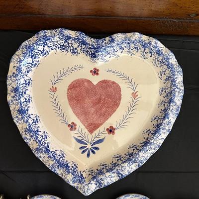 Collection of Blue & Red Ceramic Serving Dishes