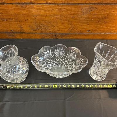 Crystal Pitchers and Bowl