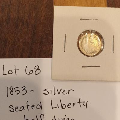 1853 seated liberty 1/2 dime