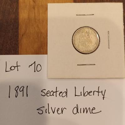 1891 seated liberty dime