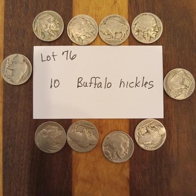 10 buffalo/Indian Nickles