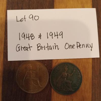 1948 and 49 great Britain pennys